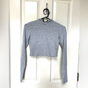 Garage, Grey, Cropped, Long-Sleeved Hooded Top Women’s Petite Small